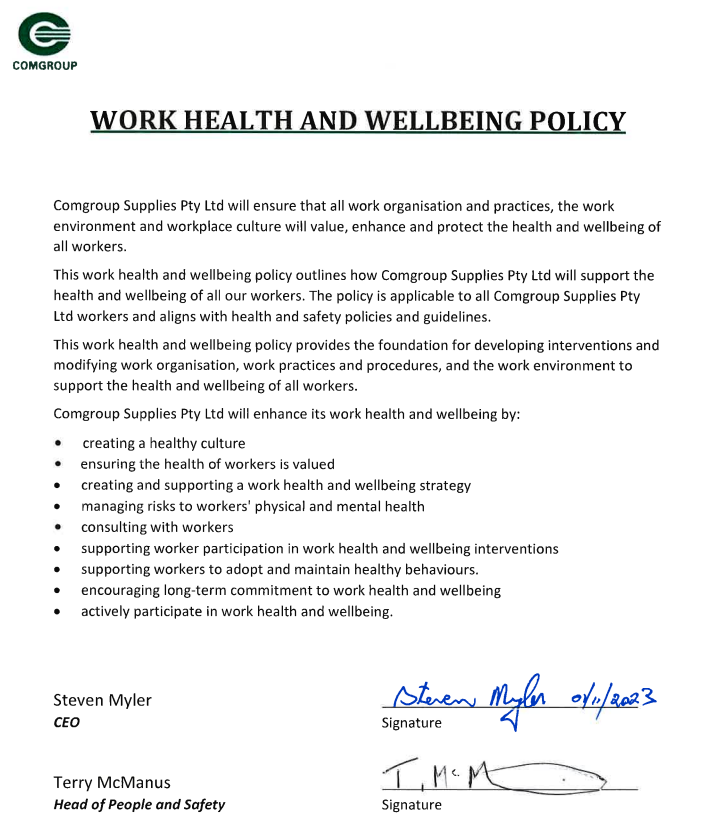 Work Health Safety Policy